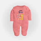 Celebrate The Magic Of Your Baby's Ninth Month With Our Elegant And Customized Sleep Suit For Babies - PEACH - New Born (Chest 7.5")