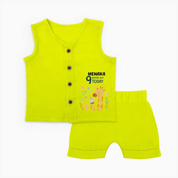 Cute Newborn Jabla Set for 9 Month | Custom Name & Style Options - LIME GREEN - 0 - 3 Months Old (Chest 9.8")