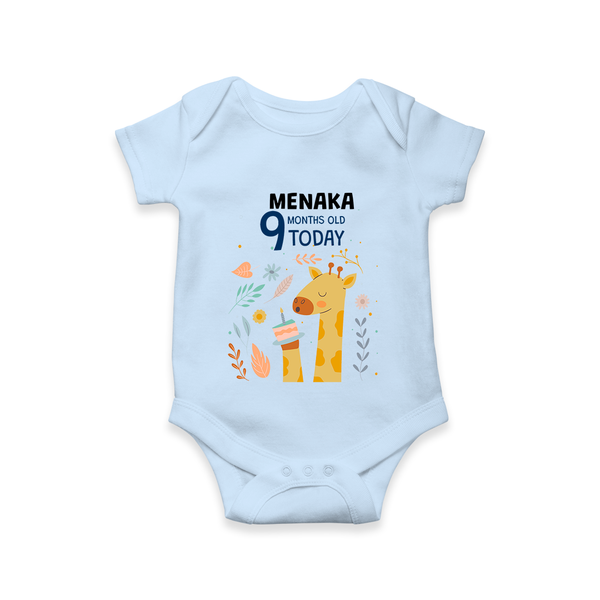 Cute Newborn Romper/Onesie for 9 Month | Custom Name & Style Options - BABY BLUE - New Born (Chest 14")