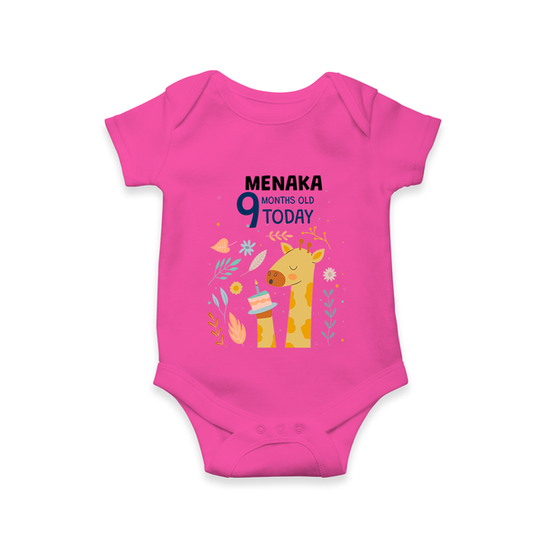 Cute Newborn Romper/Onesie for 9 Month | Custom Name & Style Options - HOT PINK - New Born (Chest 14")