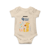 Celebrate The Magic Of Your Baby's Ninth Month With Our Elegant And Customized Romper For Babies - IVORY - 0 - 3 Months Old (Chest 16")