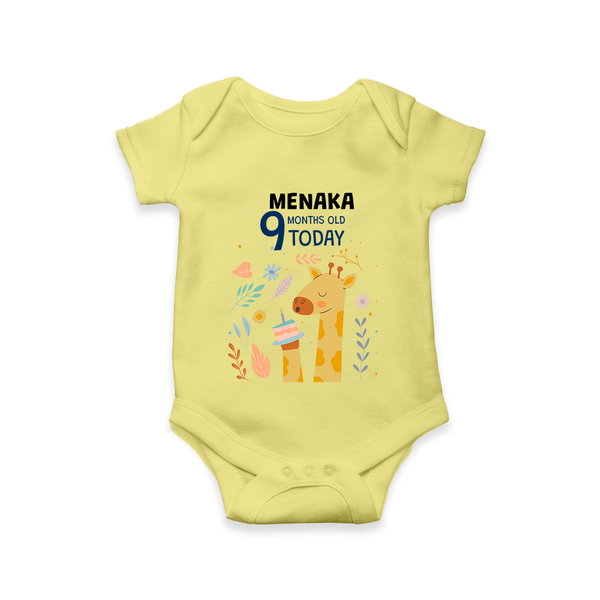 Cute Newborn Romper/Onesie for 9 Month | Custom Name & Style Options - PASTEL YELLOW - New Born (Chest 14")