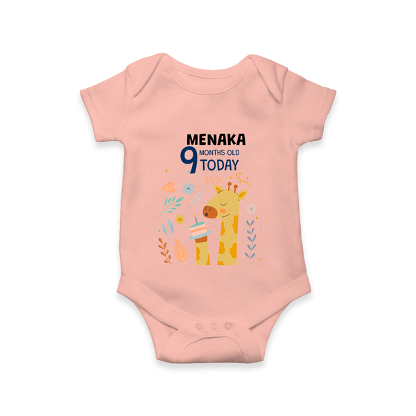 Cute Newborn Romper/Onesie for 9 Month | Custom Name & Style Options - PEACH - New Born (Chest 14")