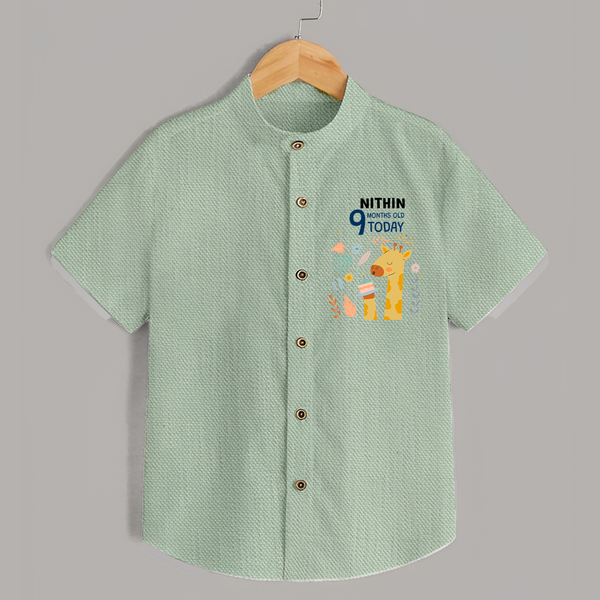 Cute Newborn Shirt for 9 Month | Custom Name & Style Options - MINT GREEN - 0 - 6 Months Old (Chest 23")