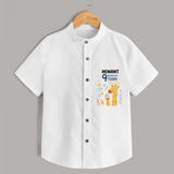 Commemorate your little one's 9th month with a custom Shirt, personalized with their name! - WHITE - 0 - 6 Months Old (Chest 21")