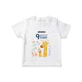 Celebrate The Magic Of Your Baby's Ninth Month With Our Elegant And Customized T-Shirt For Babies - WHITE - 0-5 Months Old (Chest 17")