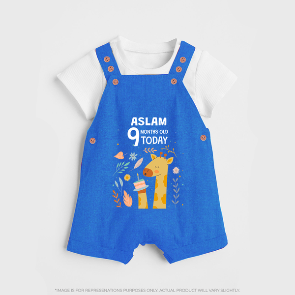 Cute Newborn Dungaree Set for 9 Month | Custom Name & Style Options - COBALT BLUE - 0 - 5 Months Old (Chest 18")