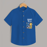 Commemorate your little one's 9th month with a custom Shirt, personalized with their name! - COBALT BLUE - 0 - 6 Months Old (Chest 21")