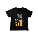 Cute Newborn T-Shirt for 9 Month | Custom Name & Style Options - BLACK - 0-5 Months Old (Chest 17")