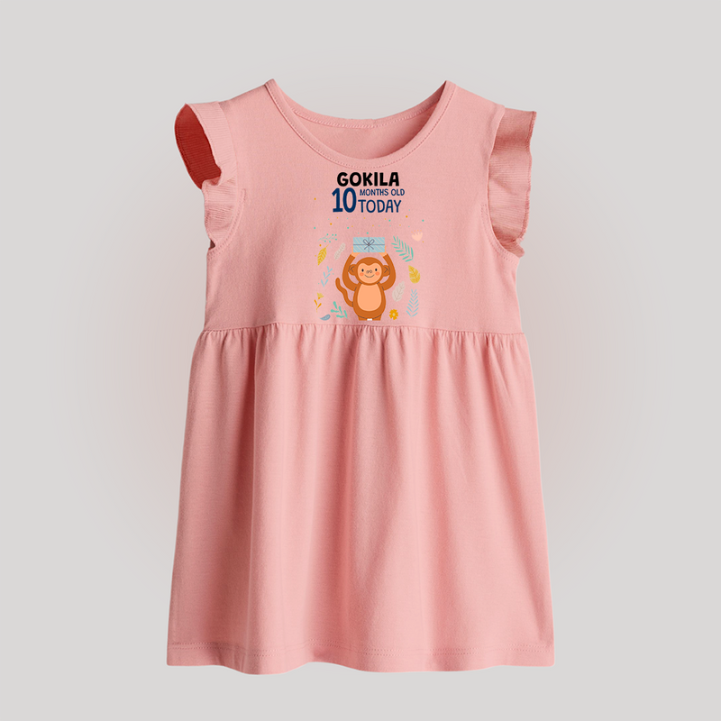 Cute Newborn Baby Frock for 10 Month | Custom Name & Style Options - BABY PINK - 0 - 3 Months Old (Chest 17")