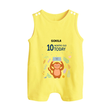 Celebrate The Magic Of Your Baby's Tenth Month With Our Elegant And Customized Romper Suit For Babies - PASTEL YELLOW - 0 - 5 Months Old (Chest 18")