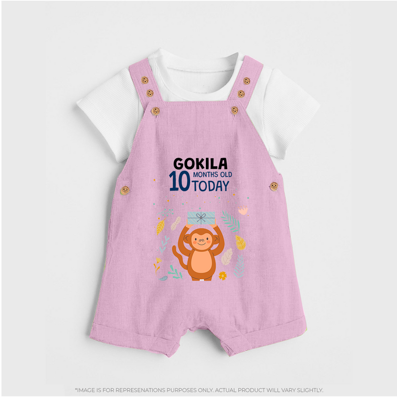 Cute Newborn Dungaree Set for 10 Month | Custom Name & Style Options - BABY PINK - 0 - 5 Months Old (Chest 18")