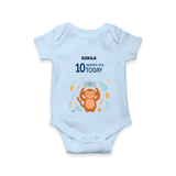 Celebrate The Magic Of Your Baby's Tenth Month With Our Elegant And Customized Romper For Babies - BABY BLUE - 0 - 3 Months Old (Chest 16")