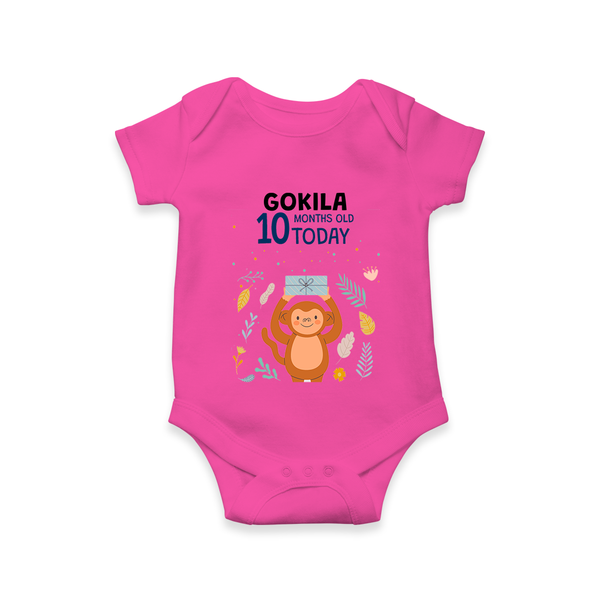 Cute Newborn Romper/Onesie for 10 Month | Custom Name & Style Options - HOT PINK - New Born (Chest 14")