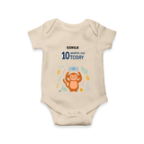 Celebrate The Magic Of Your Baby's Tenth Month With Our Elegant And Customized Romper For Babies - IVORY - 0 - 3 Months Old (Chest 16")