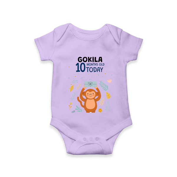 Cute Newborn Romper/Onesie for 10 Month | Custom Name & Style Options - LILAC - New Born (Chest 14")