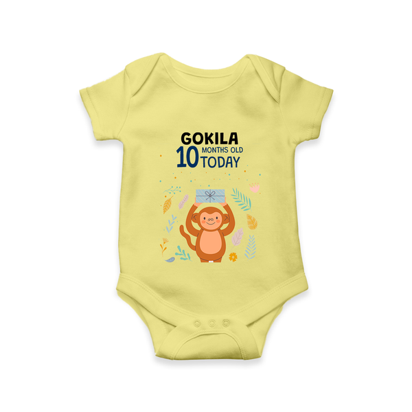 Cute Newborn Romper/Onesie for 10 Month | Custom Name & Style Options - PASTEL YELLOW - New Born (Chest 14")
