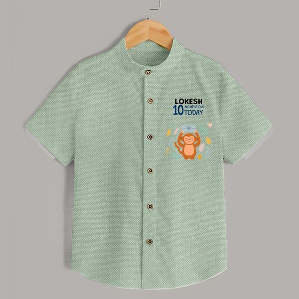 Cute Newborn Shirt for 10 Month | Custom Name & Style Options - MINT GREEN - 0 - 6 Months Old (Chest 23")