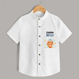 Commemorate your little one's 10th month with a custom Shirt, personalized with their name! - WHITE - 0 - 6 Months Old (Chest 21")