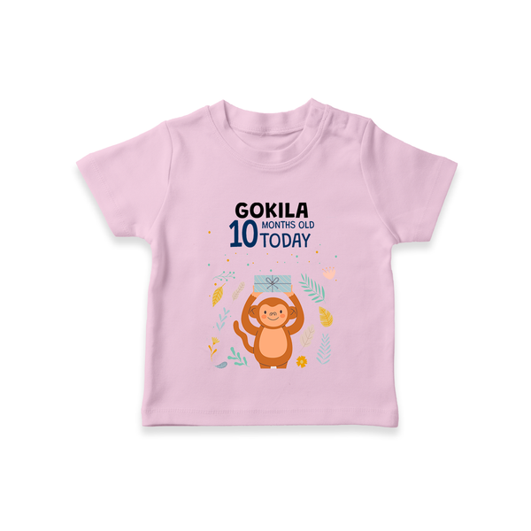 Cute Newborn T-Shirt for 10 Month | Custom Name & Style Options - BABY PINK - 0-5 Months Old (Chest 17")