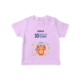 Celebrate The Magic Of Your Baby's Tenth Month With Our Elegant And Customized T-Shirt For Babies - LILAC - 0-5 Months Old (Chest 17")