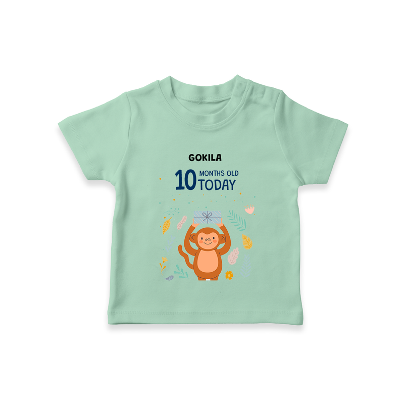 Celebrate The Magic Of Your Baby's Tenth Month With Our Elegant And Customized T-Shirt For Babies - MINT GREEN - 0-5 Months Old (Chest 17")