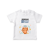 Cute Newborn T-Shirt for 10 Month | Custom Name & Style Options - WHITE - 0-5 Months Old (Chest 17")