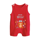 Celebrate The Magic Of Your Baby's Tenth Month With Our Elegant And Customized Romper Suit For Babies - RED - 0 - 5 Months Old (Chest 18")