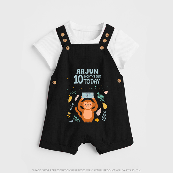 Cute Newborn Dungaree Set for 10 Month | Custom Name & Style Options - BLACK - 0 - 5 Months Old (Chest 18")