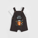 Commemorate your little one's 10th month with a custom Dungaree set, personalized with their name! - CHOCOLATE BROWN - 0 - 5 Months Old (Chest 17")