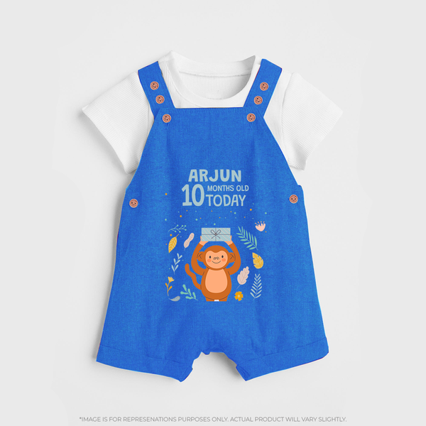 Cute Newborn Dungaree Set for 10 Month | Custom Name & Style Options - COBALT BLUE - 0 - 5 Months Old (Chest 18")