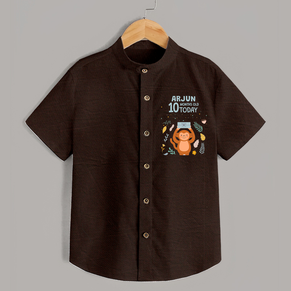 Cute Newborn Shirt for 10 Month | Custom Name & Style Options - CHOCOLATE BROWN - 0 - 6 Months Old (Chest 23")
