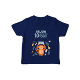 Cute Newborn T-Shirt for 10 Month | Custom Name & Style Options - NAVY BLUE - 0-5 Months Old (Chest 17")