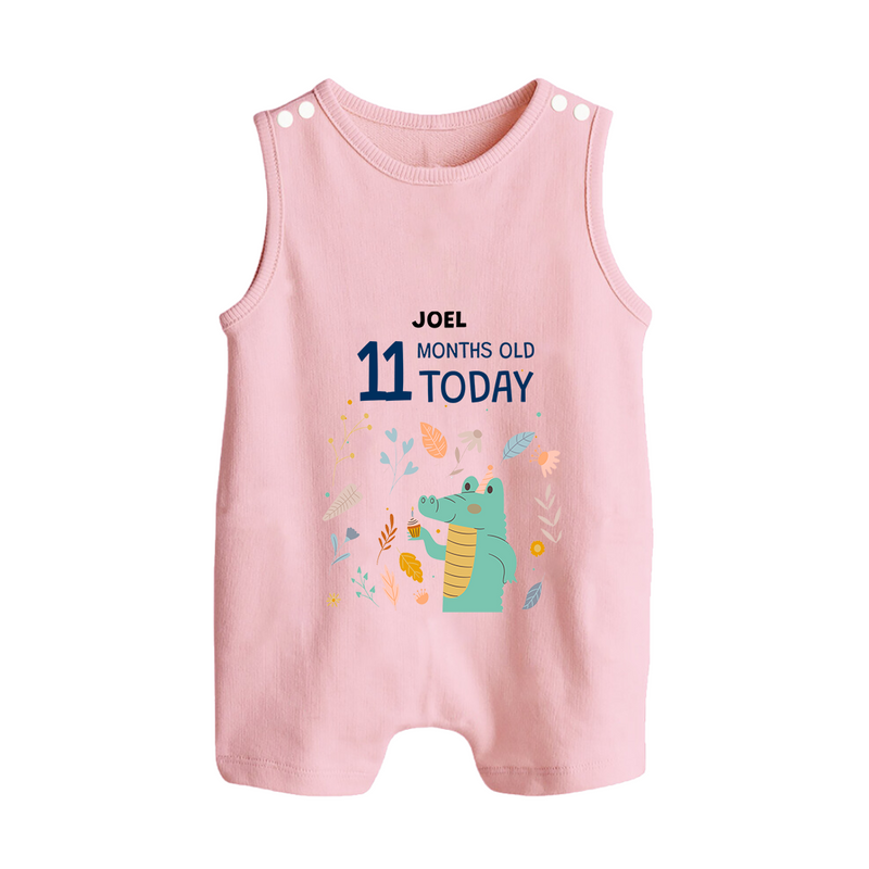 Celebrate The Magic Of Your Baby's Eleventh Month With Our Elegant And Customized Romper Suit For Babies - BABY PINK - 0 - 5 Months Old (Chest 18")