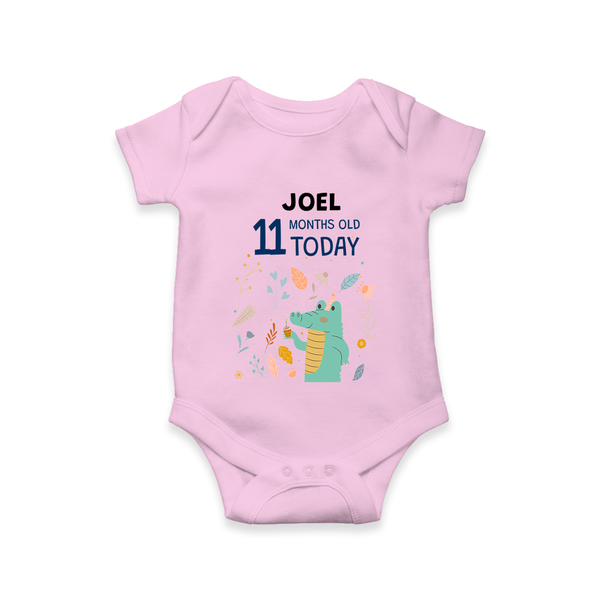 Cute Newborn Romper/Onesie for 11 Month | Custom Name & Style Options - BABY PINK - New Born (Chest 14")
