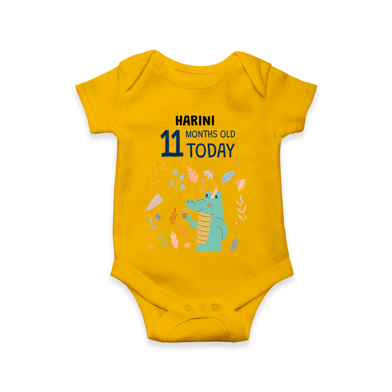 Commemorate your little one's 11th month with a custom romper/onesie, personalized with their name!