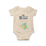 Celebrate The Magic Of Your Baby's Eleventh Month With Our Elegant And Customized Romper For Babies - IVORY - 0 - 3 Months Old (Chest 16")