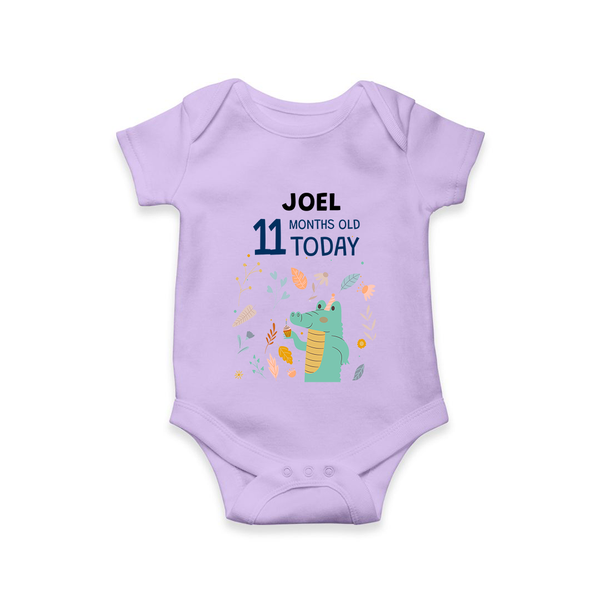 Cute Newborn Romper/Onesie for 11 Month | Custom Name & Style Options - LILAC - New Born (Chest 14")