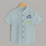 Cute Newborn Shirt for 11 Month | Custom Name & Style Options - ARCTIC BLUE - 0 - 6 Months Old (Chest 23")