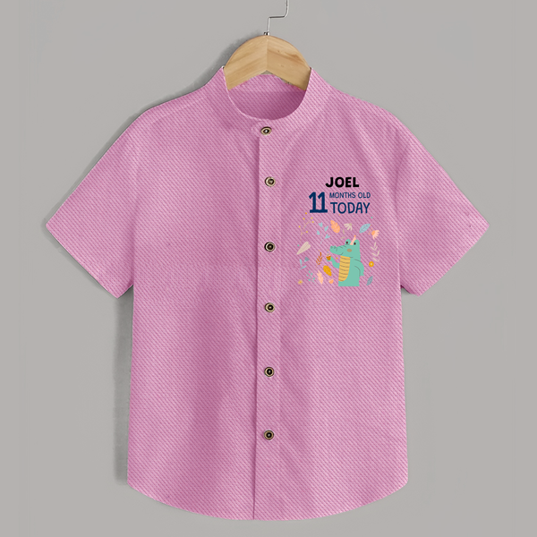 Cute Newborn Shirt for 11 Month | Custom Name & Style Options - BABY PINK - 0 - 6 Months Old (Chest 23")