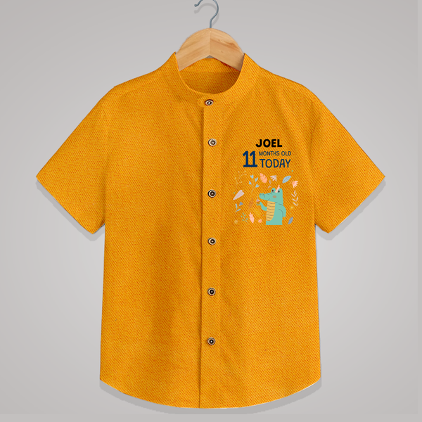 Cute Newborn Shirt for 11 Month | Custom Name & Style Options - CHROME YELLOW - 0 - 6 Months Old (Chest 23")