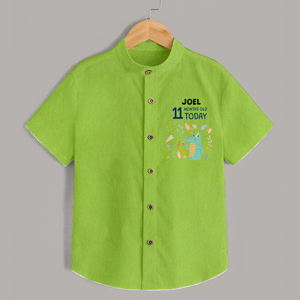 Cute Newborn Shirt for 11 Month | Custom Name & Style Options - LIME GREEN - 0 - 6 Months Old (Chest 23")