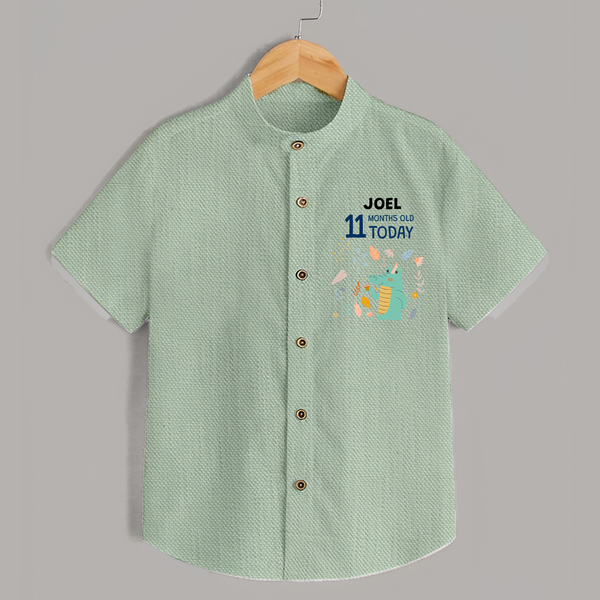 Cute Newborn Shirt for 11 Month | Custom Name & Style Options - MINT GREEN - 0 - 6 Months Old (Chest 23")