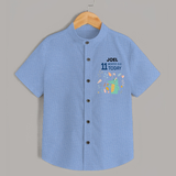 Cute Newborn Shirt for 11 Month | Custom Name & Style Options - SKY BLUE - 0 - 6 Months Old (Chest 23")