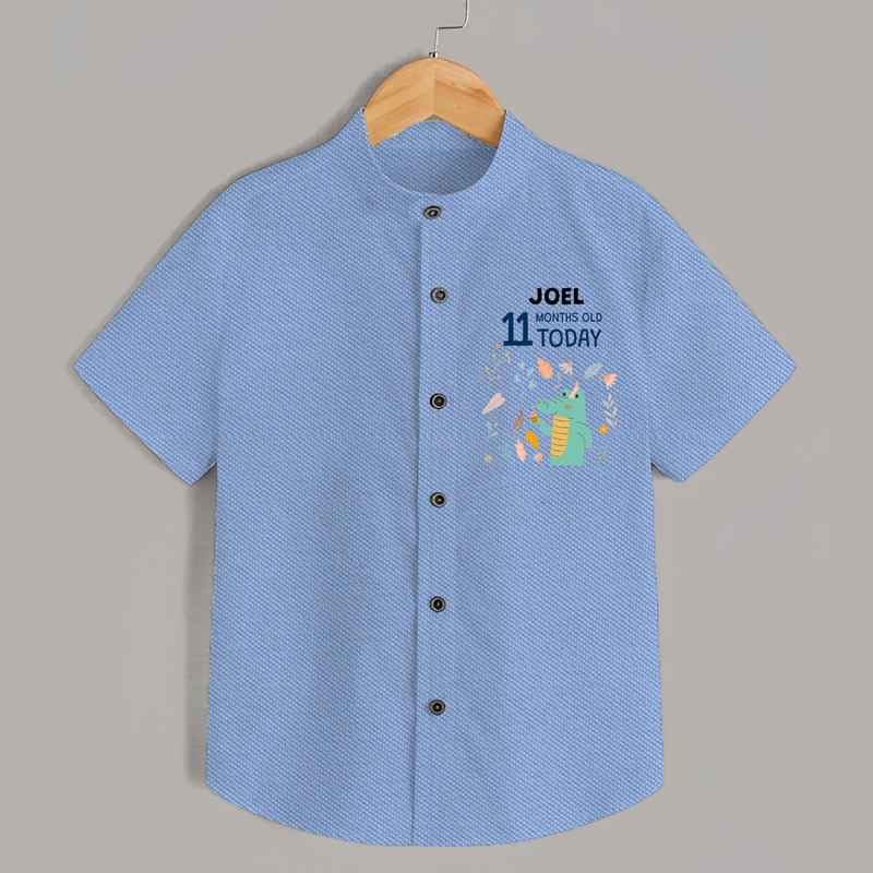 Cute Newborn Shirt for 11 Month | Custom Name & Style Options - SKY BLUE - 0 - 6 Months Old (Chest 23")