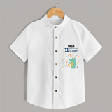 Commemorate your little one's 11th month with a custom Shirt, personalized with their name! - WHITE - 0 - 6 Months Old (Chest 21")