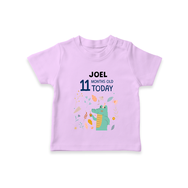 Cute Newborn T-Shirt for 11 Month | Custom Name & Style Options - LILAC - 0-5 Months Old (Chest 17")