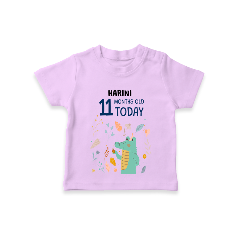 Commemorate your little one's 11th month with a custom T-Shirt, personalized with their name! - LILAC - 0 - 5 Months Old (Chest 17")