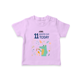 Celebrate The Magic Of Your Baby's Eleventh Month With Our Elegant And Customized T-Shirt For Babies - LILAC - 0-5 Months Old (Chest 17")