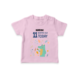 Commemorate your little one's 11th month with a custom T-Shirt, personalized with their name! - PINK - 0 - 5 Months Old (Chest 17")
